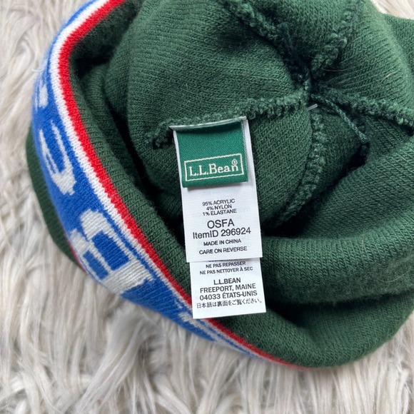 L.L. Bean Unisex Adult Landscape Logo Knit Beanie Bauble Gorpcore Hiking - Picture 3 of 3
